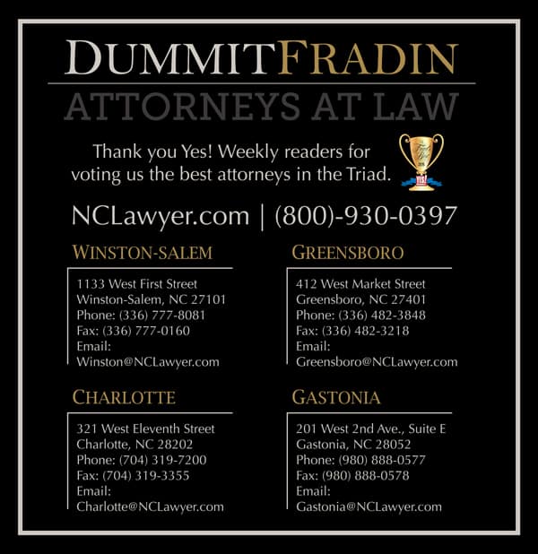 Voted Best Attorneys by Yes Weekly Readers in the Triad Area 1